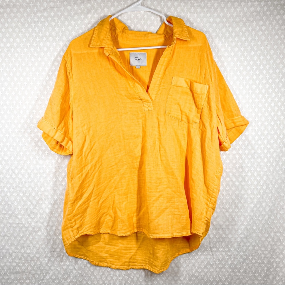 Rails Orange Marigold Savannah Organic Cotton‎ Short Sleeve Top